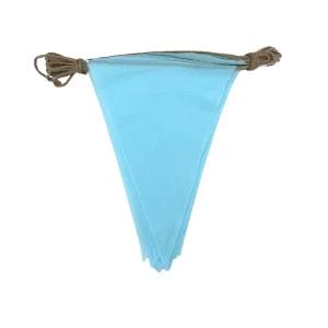 Katoenen vlaggetjes - blauw - 10 meter vlaggenlijn
